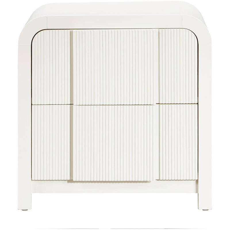 Meridian Fluted Cream Night Stand IMAGE 3