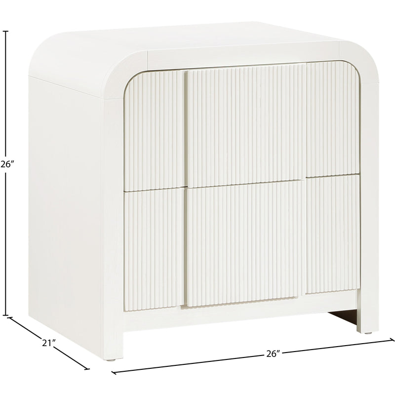 Meridian Fluted Cream Night Stand IMAGE 9