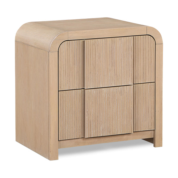 Meridian Fluted Natural Night Stand IMAGE 1
