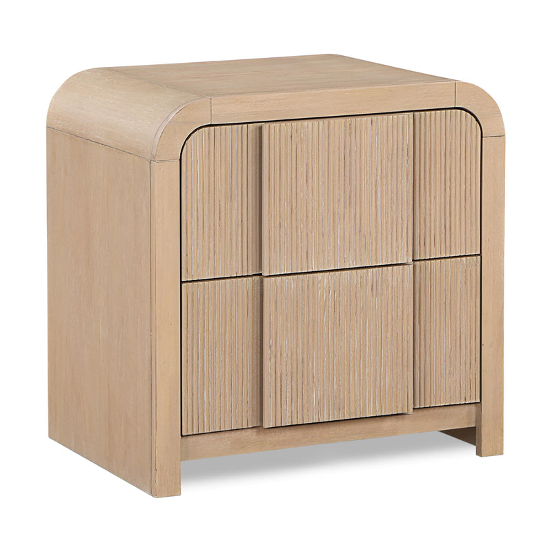Meridian Fluted Natural Night Stand IMAGE 1