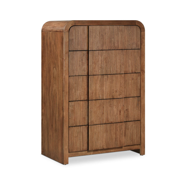 Meridian Fluted Walnut Chest IMAGE 1