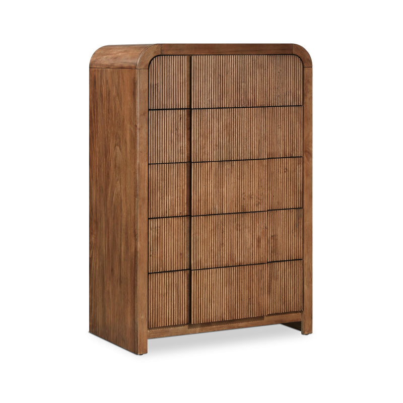 Meridian Fluted Walnut Chest IMAGE 1