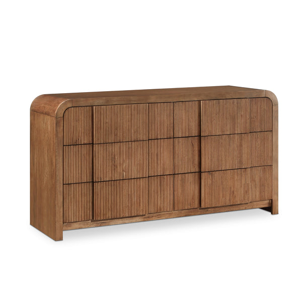 Meridian Fluted Walnut Dresser IMAGE 1