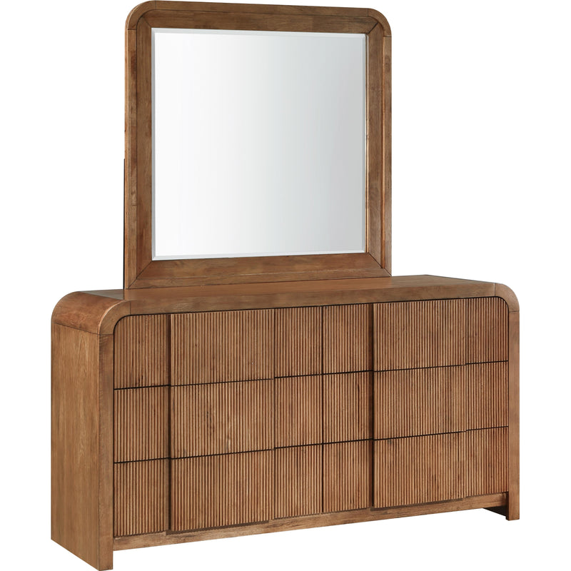 Meridian Fluted Walnut Dresser IMAGE 5
