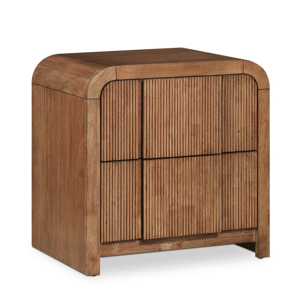 Meridian Fluted Walnut Night Stand IMAGE 1