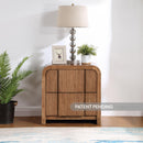 Meridian Fluted Walnut Night Stand IMAGE 2