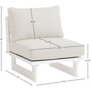 Meridian Maldives Cream Water Resistant Fabric Outdoor Patio Armless Chair IMAGE 10