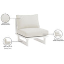 Meridian Maldives Cream Water Resistant Fabric Outdoor Patio Armless Chair IMAGE 11