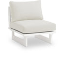 Meridian Maldives Cream Water Resistant Fabric Outdoor Patio Armless Chair IMAGE 1