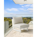 Meridian Maldives Cream Water Resistant Fabric Outdoor Patio Armless Chair IMAGE 2
