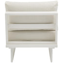 Meridian Maldives Cream Water Resistant Fabric Outdoor Patio Armless Chair IMAGE 3