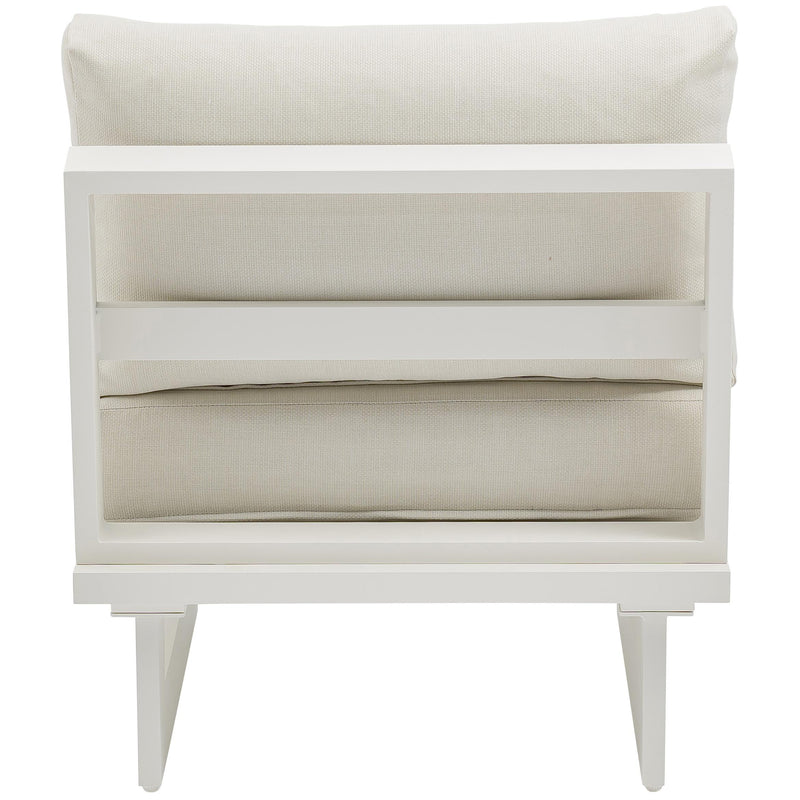 Meridian Maldives Cream Water Resistant Fabric Outdoor Patio Armless Chair IMAGE 3