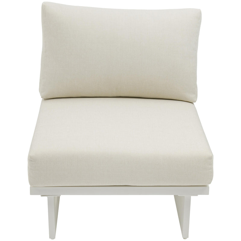 Meridian Maldives Cream Water Resistant Fabric Outdoor Patio Armless Chair IMAGE 5