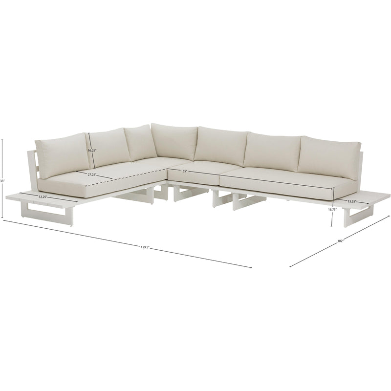 Meridian Maldives Cream Water Resistant Fabric Outdoor Patio Modular Sectional IMAGE 10