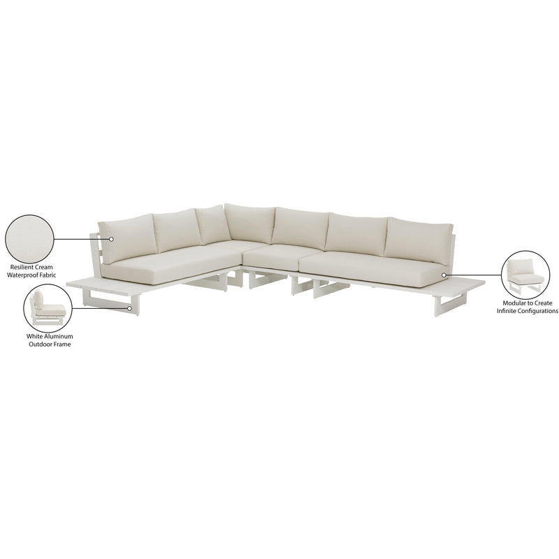 Meridian Maldives Cream Water Resistant Fabric Outdoor Patio Modular Sectional IMAGE 11