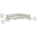 Meridian Maldives Cream Water Resistant Fabric Outdoor Patio Modular Sectional IMAGE 11