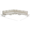 Meridian Maldives Cream Water Resistant Fabric Outdoor Patio Modular Sectional IMAGE 10