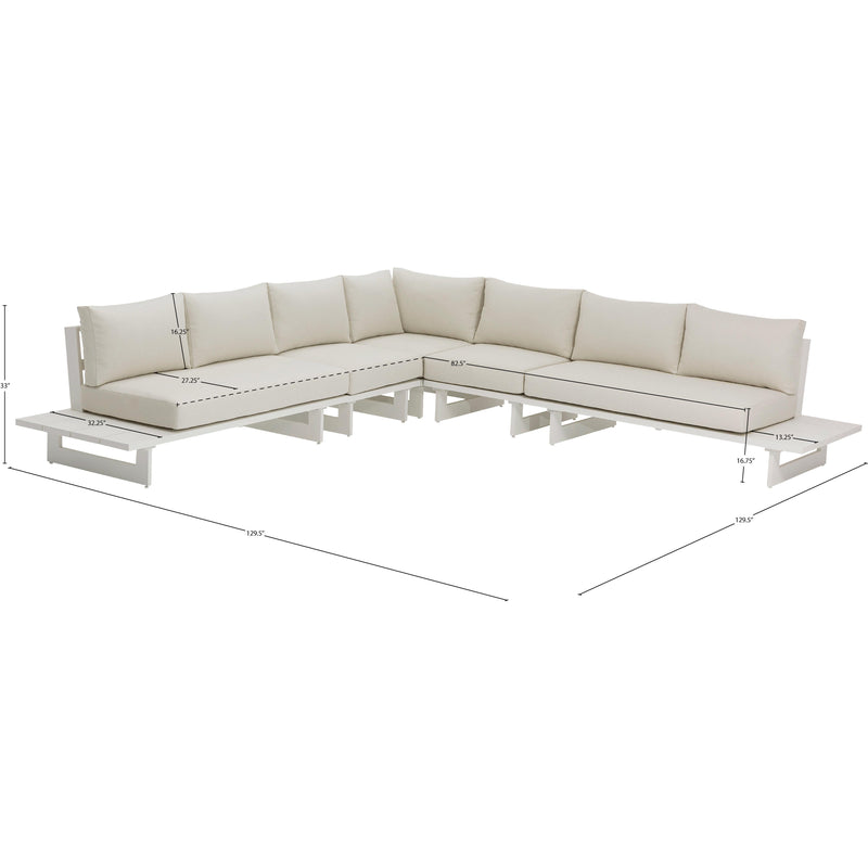 Meridian Maldives Cream Water Resistant Fabric Outdoor Patio Modular Sectional IMAGE 10