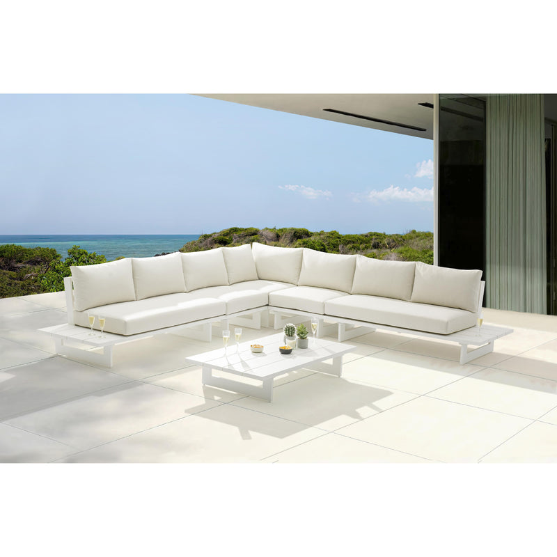 Meridian Maldives Cream Water Resistant Fabric Outdoor Patio Modular Sectional IMAGE 2
