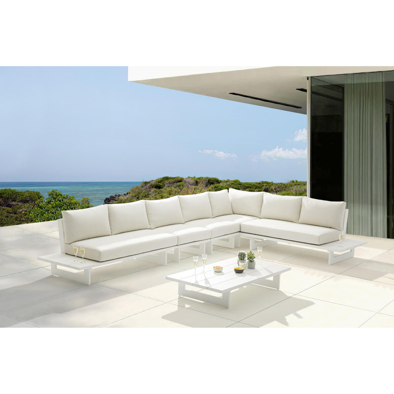 Meridian Maldives Cream Water Resistant Fabric Outdoor Patio Modular Sectional IMAGE 2
