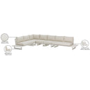 Meridian Maldives Cream Water Resistant Fabric Outdoor Patio Modular Sectional IMAGE 11