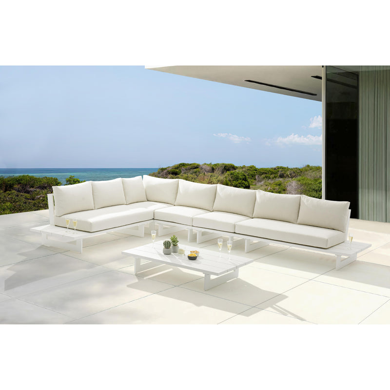 Meridian Maldives Cream Water Resistant Fabric Outdoor Patio Modular Sectional IMAGE 2