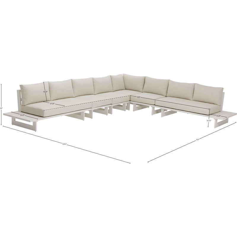 Meridian Maldives Cream Water Resistant Fabric Outdoor Patio Modular Sectional IMAGE 10