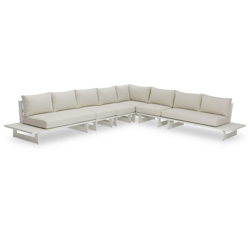 Meridian Maldives Cream Water Resistant Fabric Outdoor Patio Modular Sectional IMAGE 1