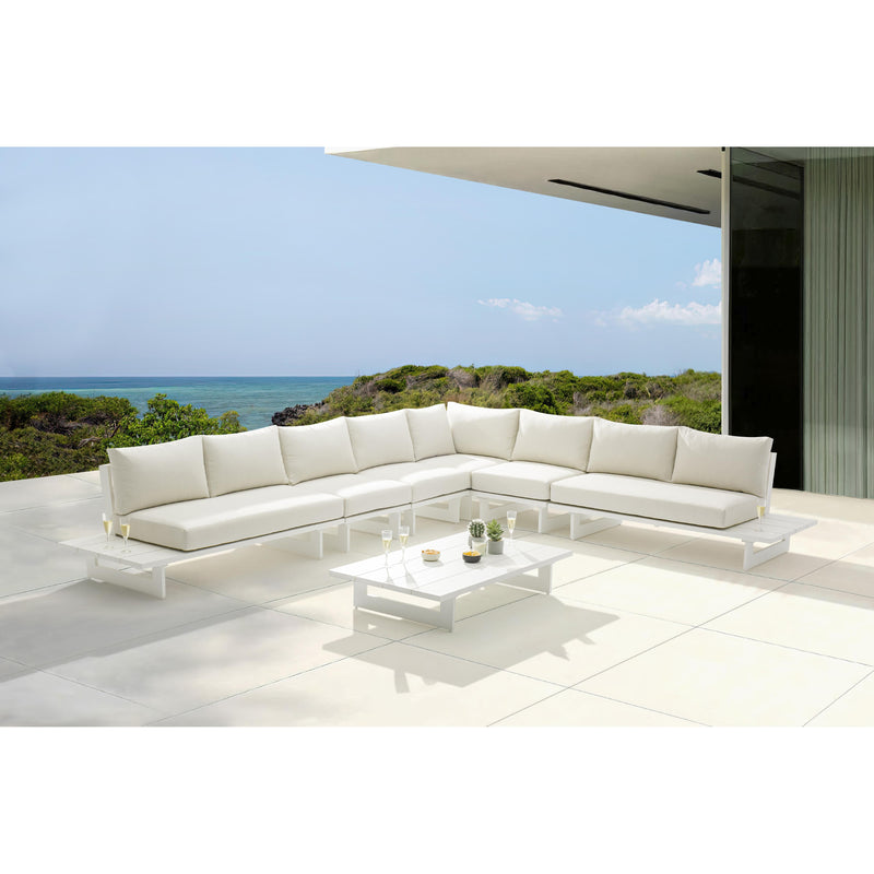 Meridian Maldives Cream Water Resistant Fabric Outdoor Patio Modular Sectional IMAGE 2