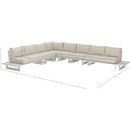 Meridian Maldives Cream Water Resistant Fabric Outdoor Patio Modular Sectional IMAGE 10