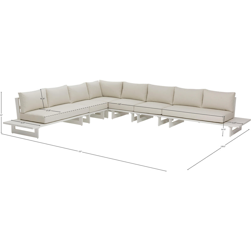 Meridian Maldives Cream Water Resistant Fabric Outdoor Patio Modular Sectional IMAGE 10