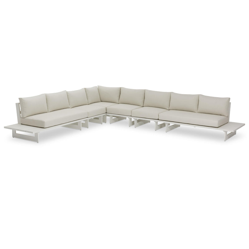Meridian Maldives Cream Water Resistant Fabric Outdoor Patio Modular Sectional IMAGE 1