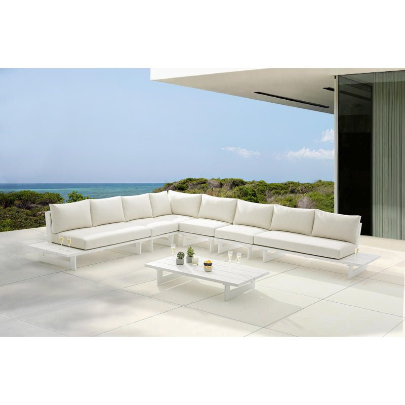 Meridian Maldives Cream Water Resistant Fabric Outdoor Patio Modular Sectional IMAGE 2