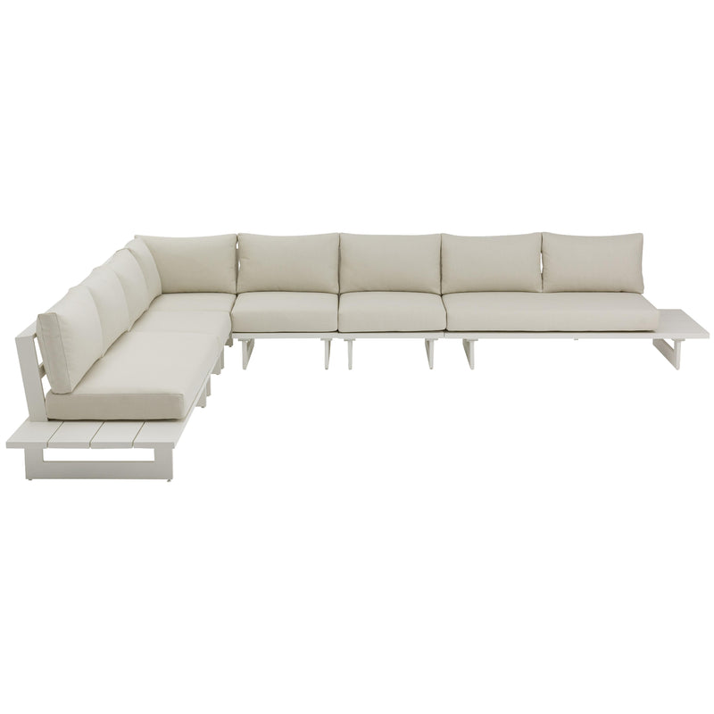 Meridian Maldives Cream Water Resistant Fabric Outdoor Patio Modular Sectional IMAGE 5