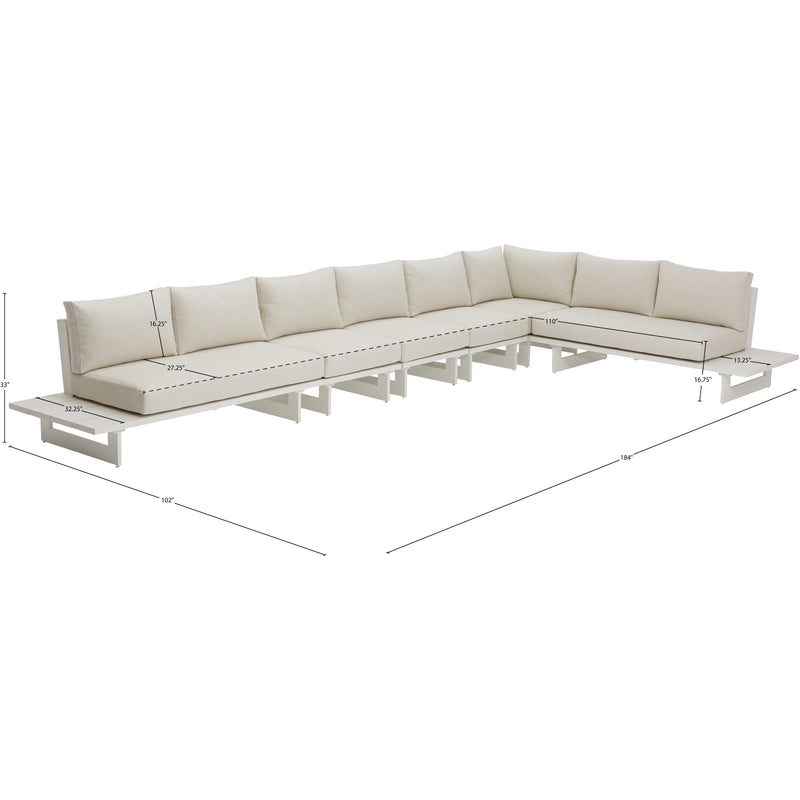 Meridian Maldives Cream Water Resistant Fabric Outdoor Patio Modular Sectional IMAGE 10