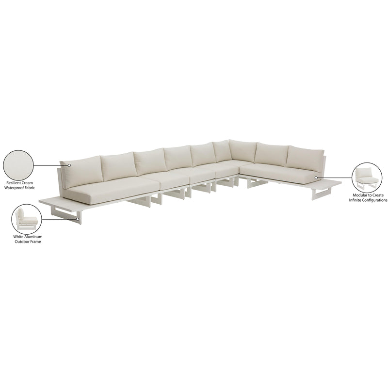 Meridian Maldives Cream Water Resistant Fabric Outdoor Patio Modular Sectional IMAGE 11