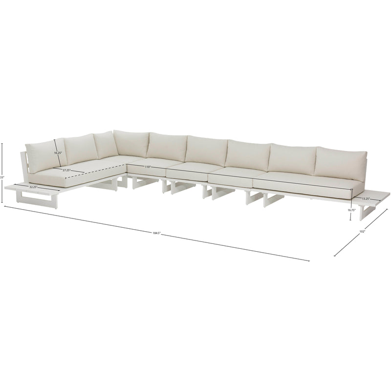 Meridian Maldives Cream Water Resistant Fabric Outdoor Patio Modular Sectional IMAGE 10