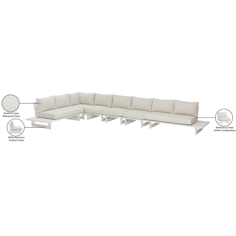 Meridian Maldives Cream Water Resistant Fabric Outdoor Patio Modular Sectional IMAGE 11