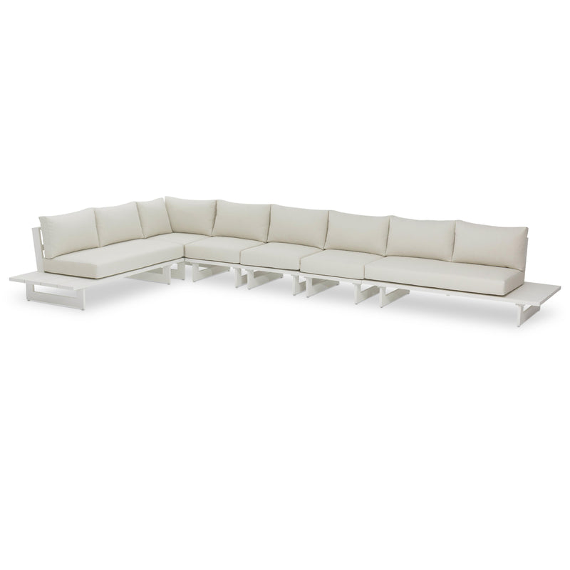 Meridian Maldives Cream Water Resistant Fabric Outdoor Patio Modular Sectional IMAGE 1