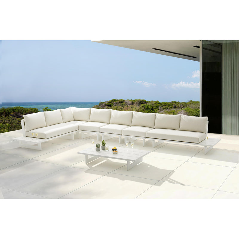 Meridian Maldives Cream Water Resistant Fabric Outdoor Patio Modular Sectional IMAGE 2