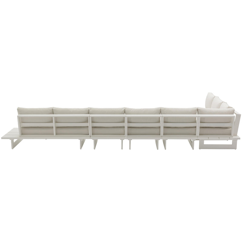 Meridian Maldives Cream Water Resistant Fabric Outdoor Patio Modular Sectional IMAGE 4