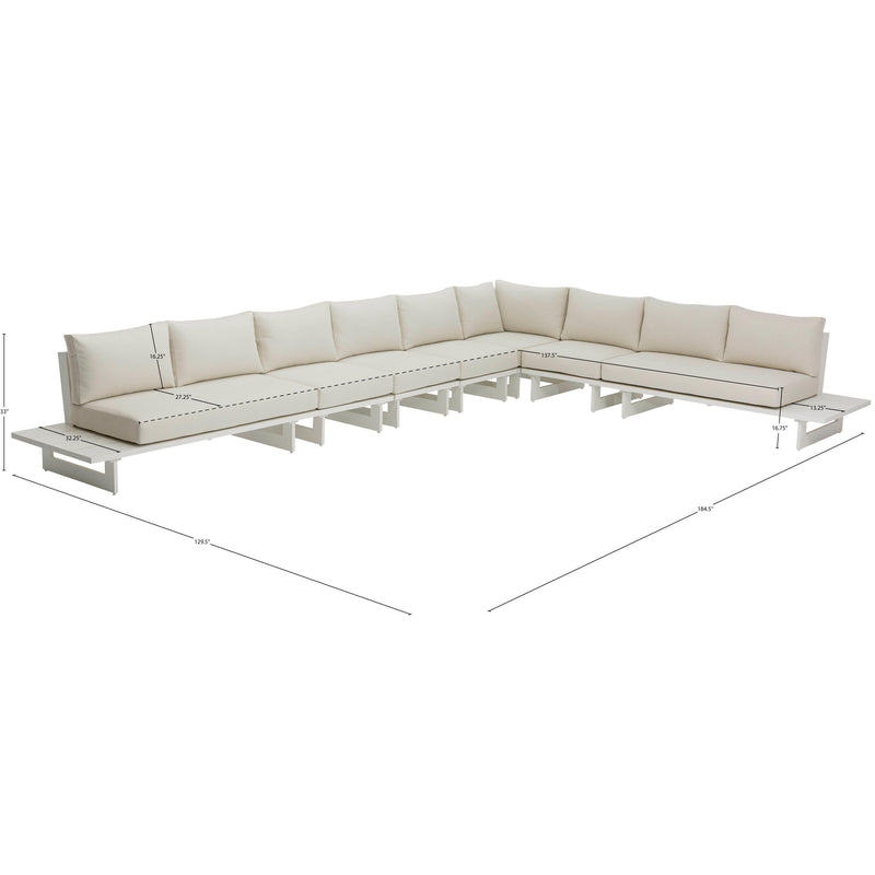 Meridian Maldives Cream Water Resistant Fabric Outdoor Patio Modular Sectional IMAGE 10