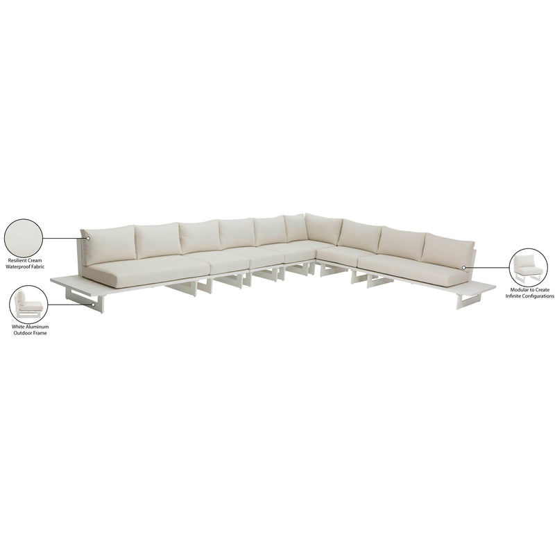 Meridian Maldives Cream Water Resistant Fabric Outdoor Patio Modular Sectional IMAGE 11