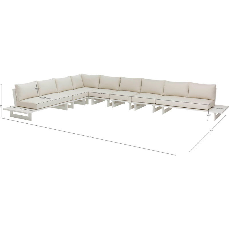 Meridian Maldives Cream Water Resistant Fabric Outdoor Patio Modular Sectional IMAGE 10