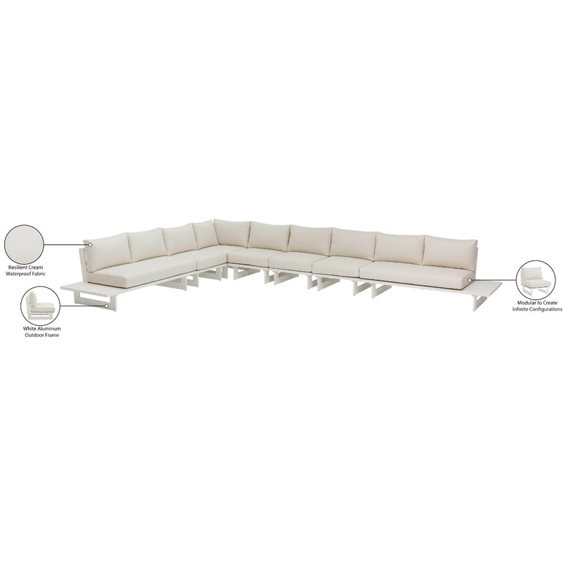 Meridian Maldives Cream Water Resistant Fabric Outdoor Patio Modular Sectional IMAGE 11
