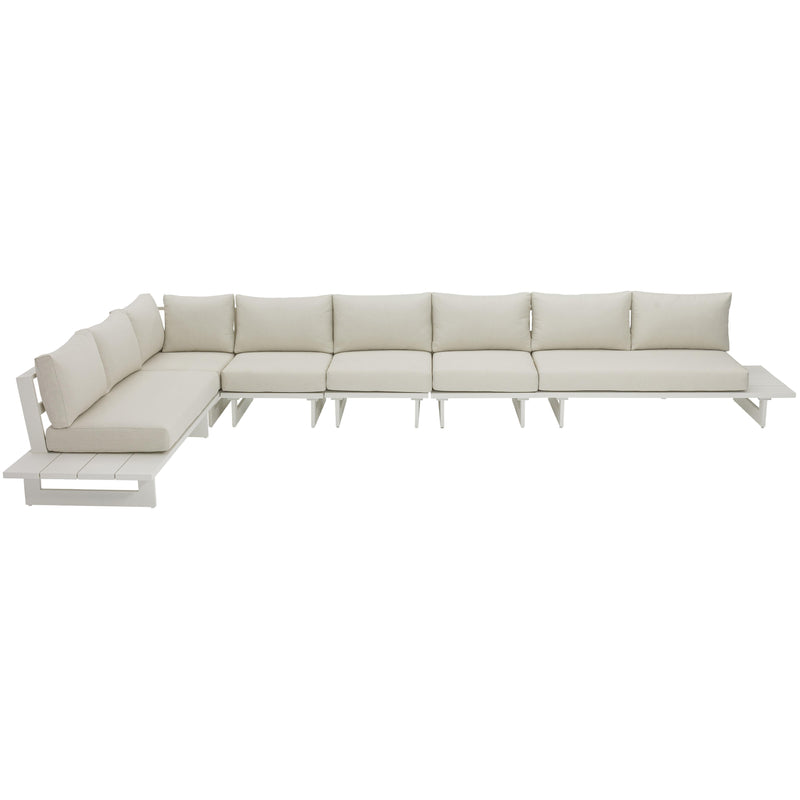 Meridian Maldives Cream Water Resistant Fabric Outdoor Patio Modular Sectional IMAGE 5