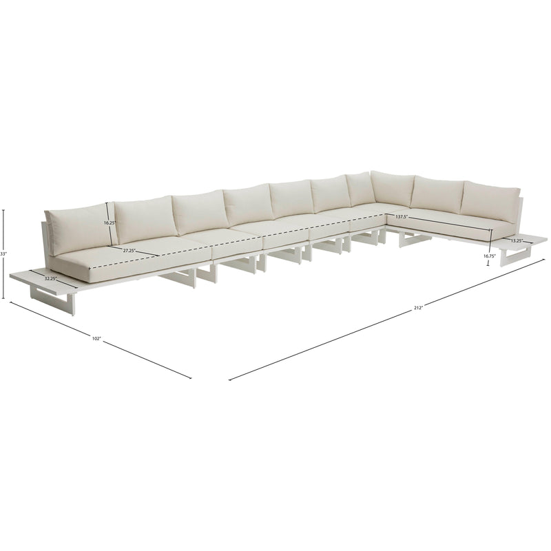 Meridian Maldives Cream Water Resistant Fabric Outdoor Patio Modular Sectional IMAGE 10