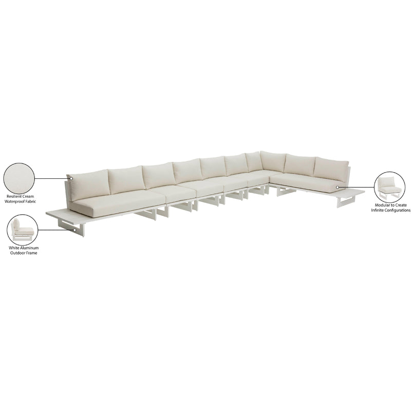 Meridian Maldives Cream Water Resistant Fabric Outdoor Patio Modular Sectional IMAGE 11