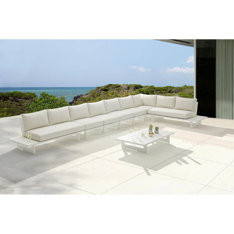 Meridian Maldives Cream Water Resistant Fabric Outdoor Patio Modular Sectional IMAGE 2