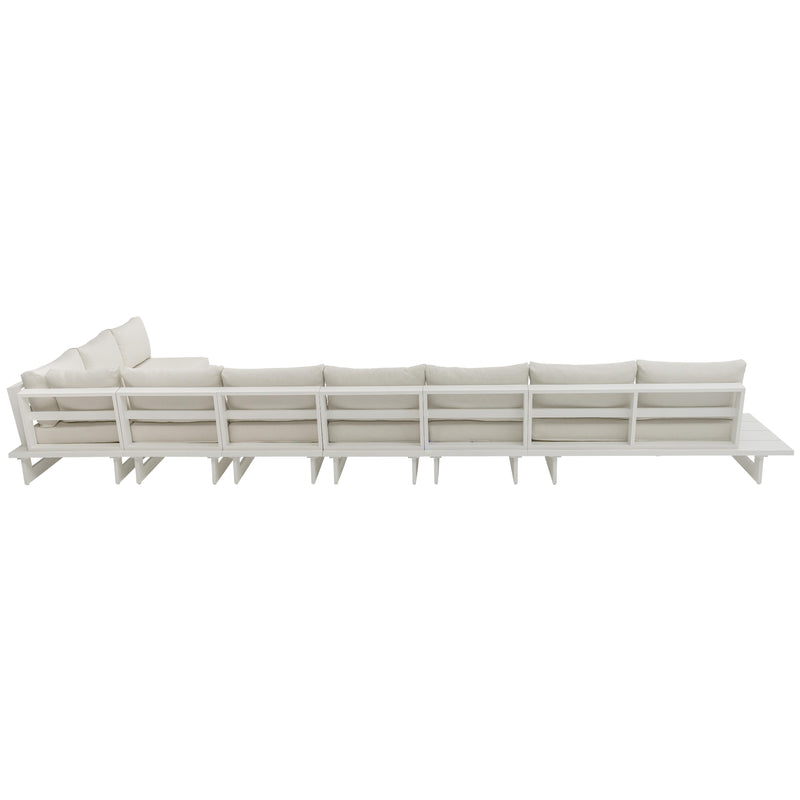 Meridian Maldives Cream Water Resistant Fabric Outdoor Patio Modular Sectional IMAGE 4